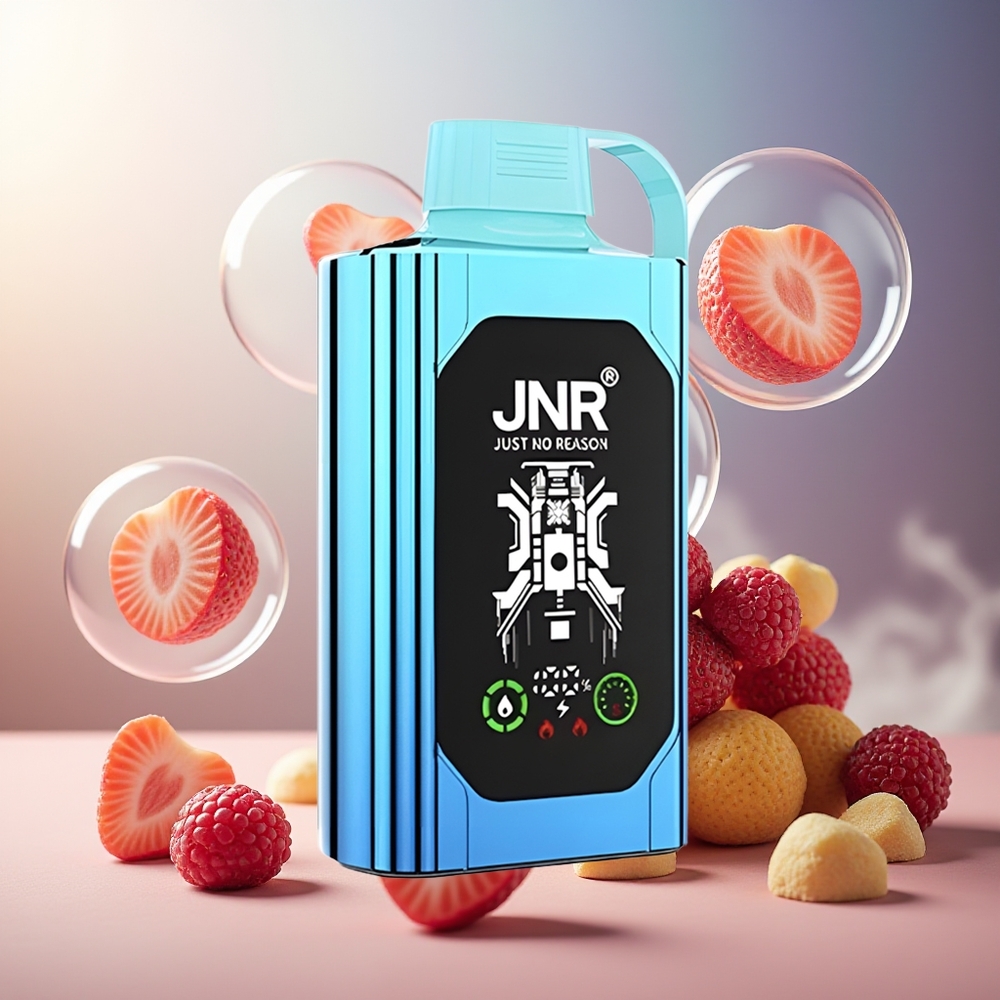 Partihandel Sverige JNR Shisha Hookah Box 20500 Puffs HD Display 25ml Jordgubb Hallon Godis