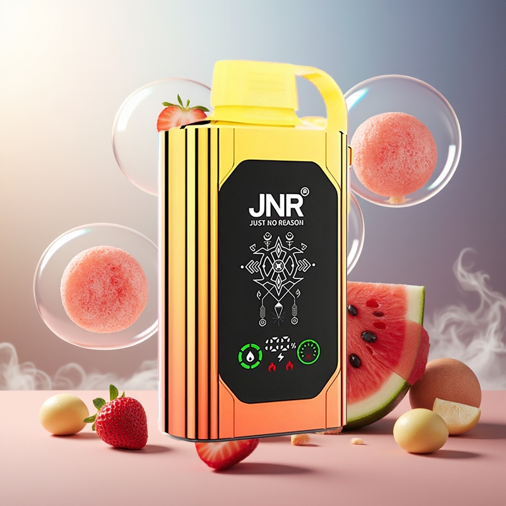 Partihandel Sverige JNR Shisha Hookah Box 20500 Puffs Vattenmelon Jordgubba Tuggummi HD Display 1000mAh Type-C