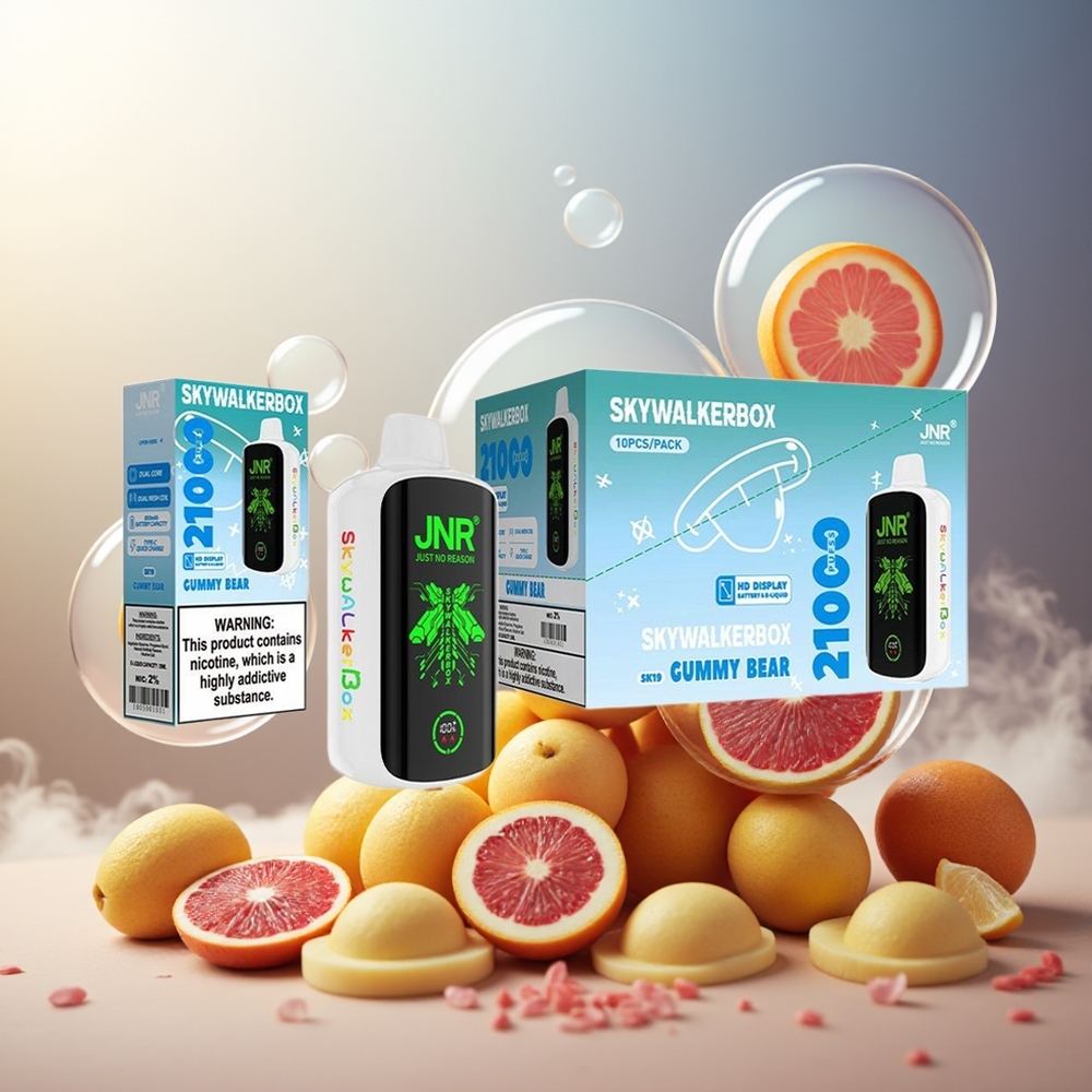 Partihandel Sverige JNR Skywalker Box 21000 Puffs 25ml Dual Mesh Cummy Björn Type-C LCD