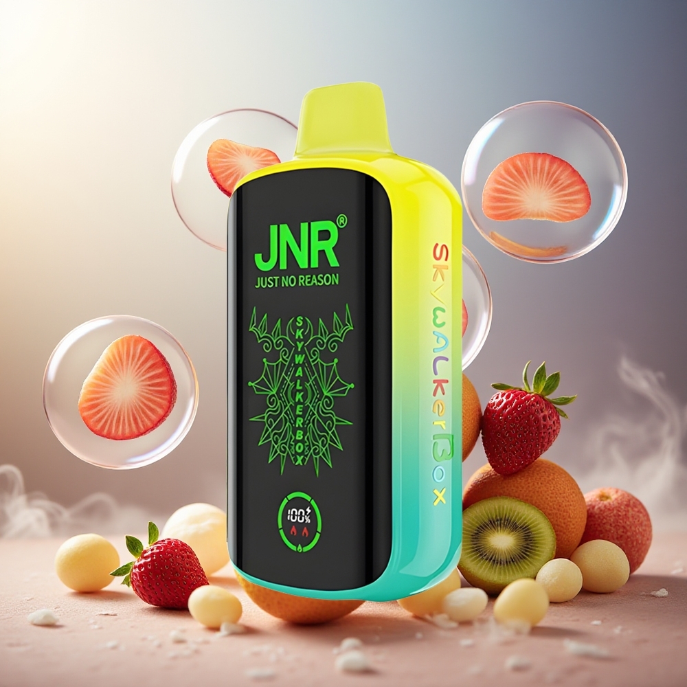Partihandel Sverige JNR Skywalker Box 21000 Puffs Dual Mesh Jordgubb Kiwi 25ml Type-C