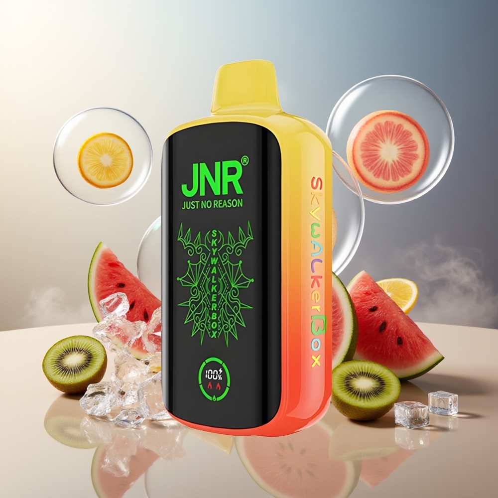 Partihandel Sverige JNR Skywalker Box 21000 Puffs Engångs Vape Kiwi Vattenmelon Is 850mAh 25ml Dual Mesh Coil Typ-C