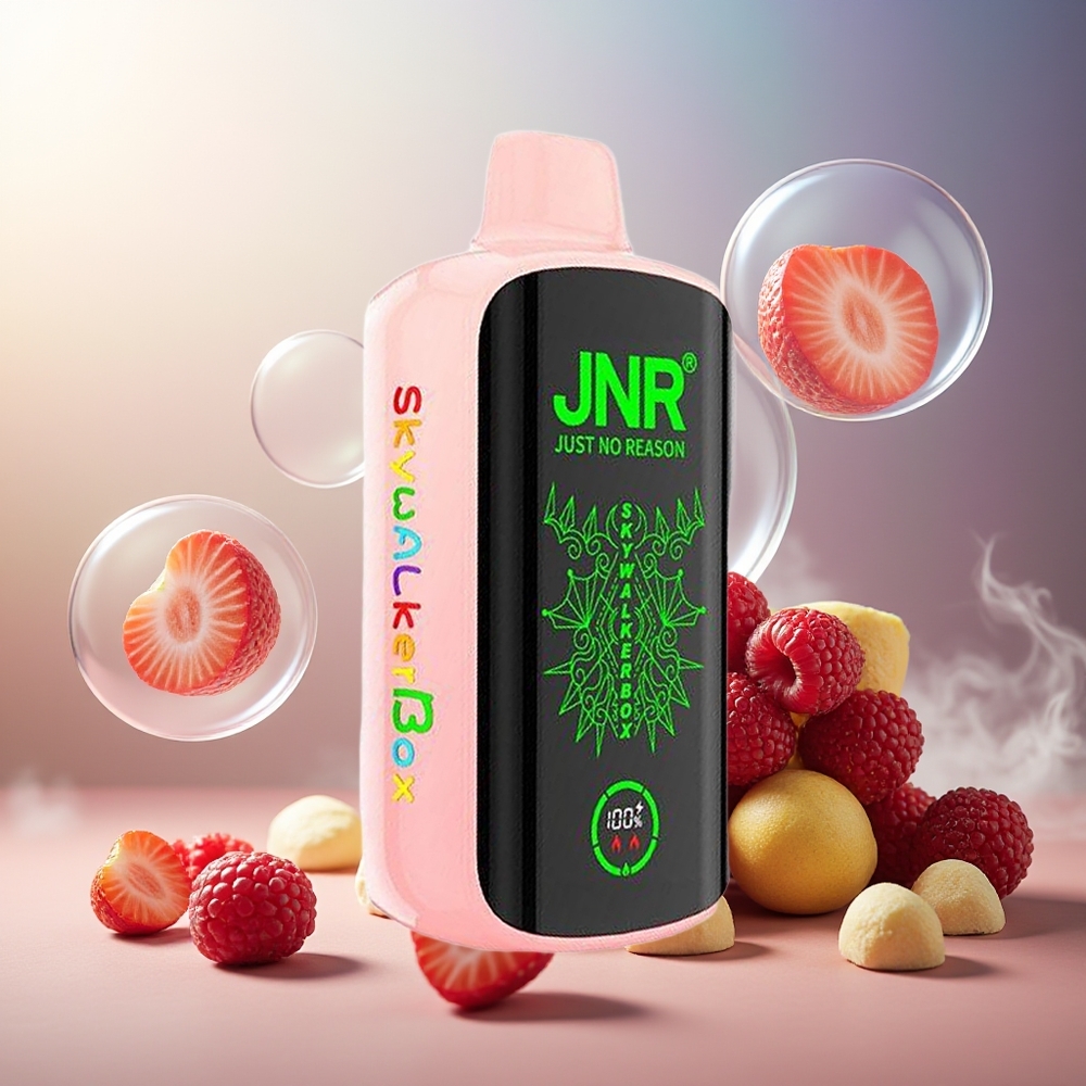 Partihandel Sverige JNR Skywalker Box 21000 Puffs Jordgubb Hallon Körsbär Dual Mesh 25ml