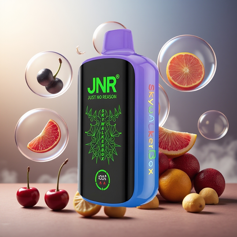 Partihandel Sverige JNR Skywalker Box 21000 Puffs Svart Körsbär 850mAh 25ml Dual Mesh