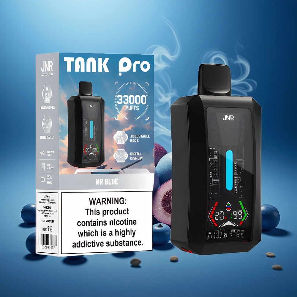 Partihandel Sverige JNR Tank Pro 33000 Puffs 28ml Digital Dual Mesh Mr Blå