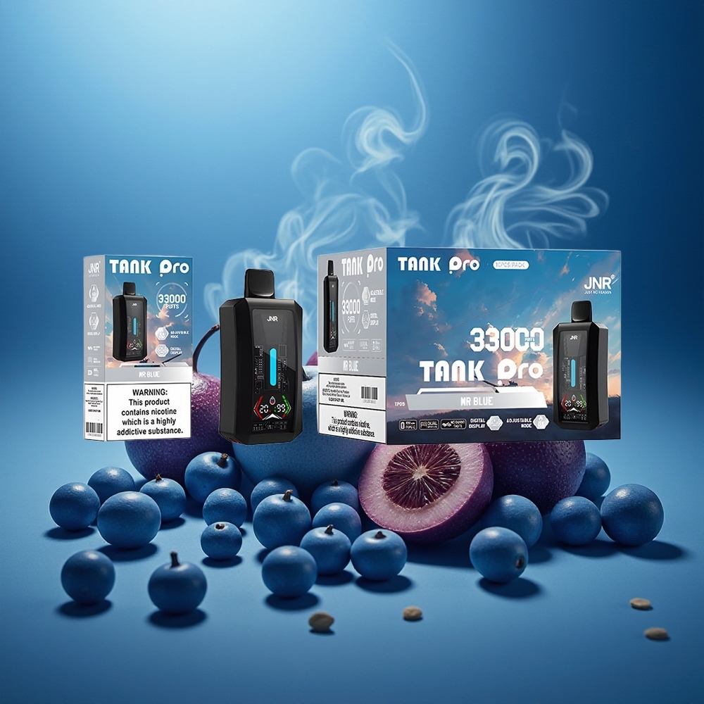 Partihandel Sverige JNR Tank Pro 33000 Puffs 28ml Digital Dual Mesh Mr Blå