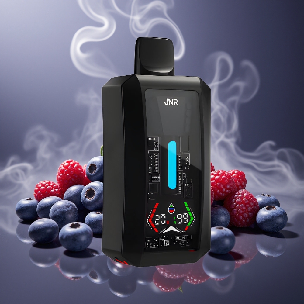 Partihandel Sverige JNR Tank Pro 33000 Puffs Digital Display Dual Mesh Coil Blåbär Hallon Körsbär