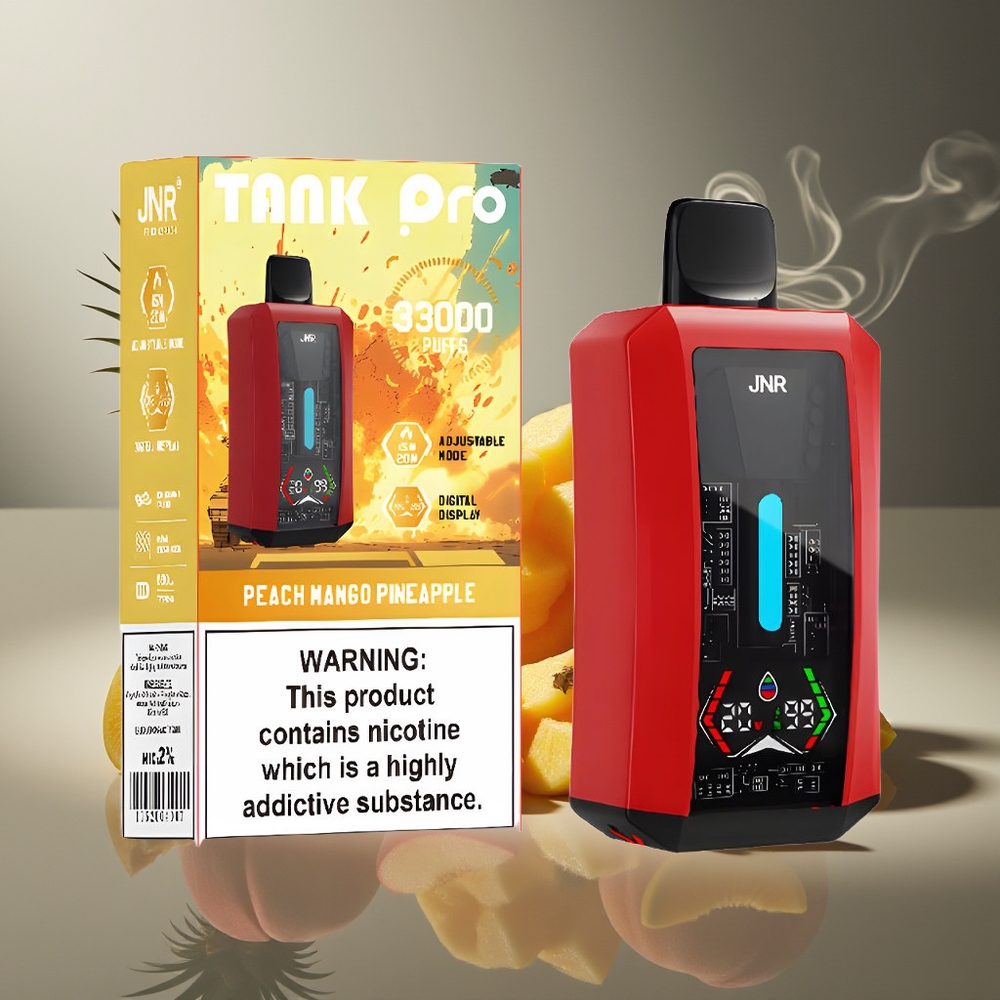 Partihandel Sverige JNR Tank Pro 33000 Puffs Digital Display Peach Mango Ananas