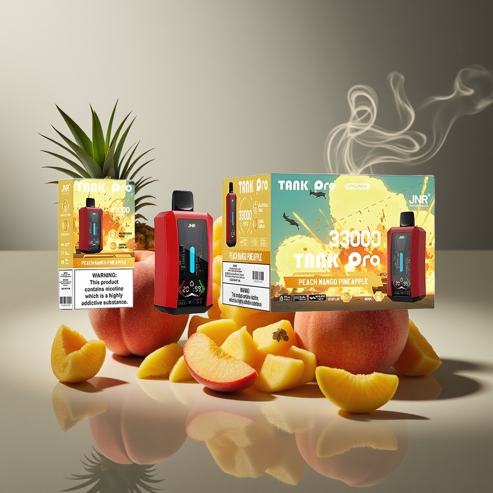 Partihandel Sverige JNR Tank Pro 33000 Puffs Digital Display Peach Mango Ananas