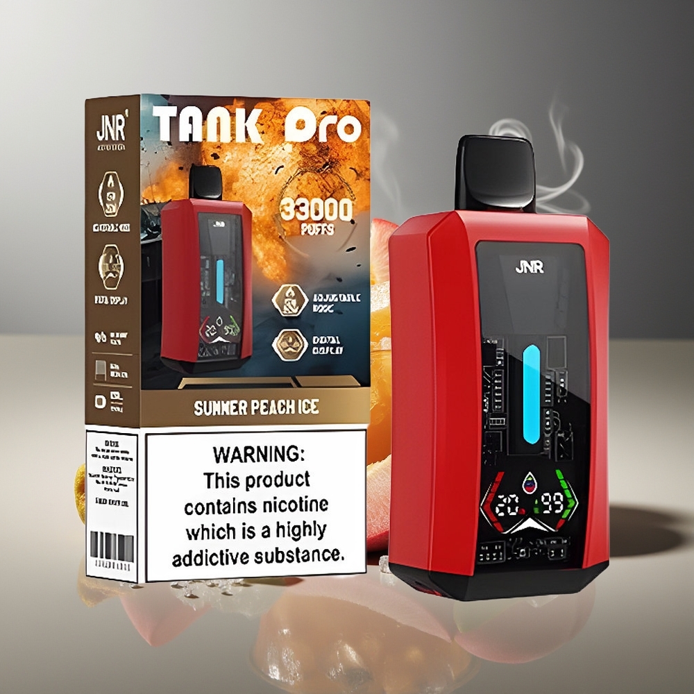 Partihandel Sverige JNR Tank Pro 33000 Puffs Digital Dual Mesh Sommar Persika Is