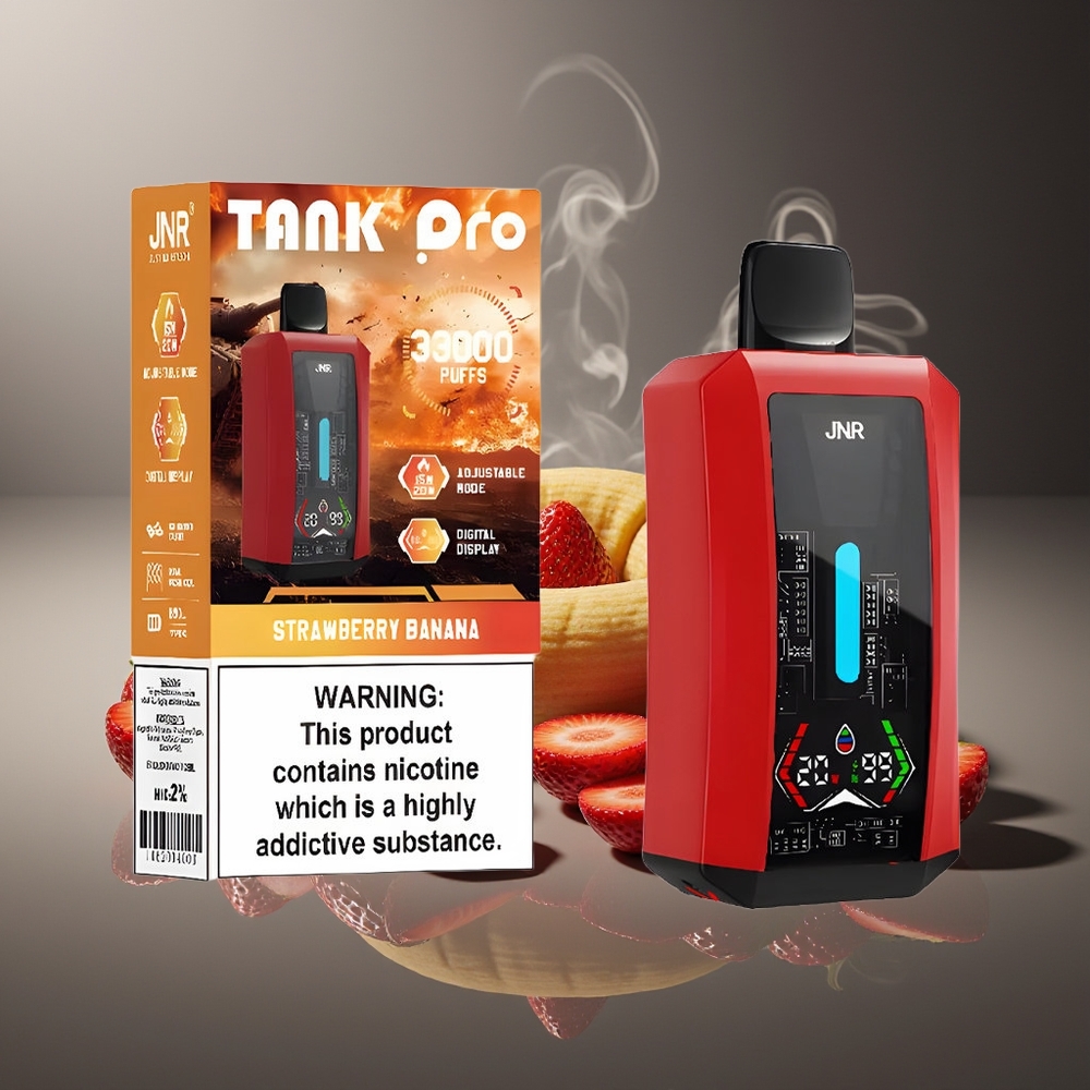 Partihandel Sverige JNR Tank Pro 33000 Puffs Engångs Vape Jordgubb Banan Digital Display Dual Mesh