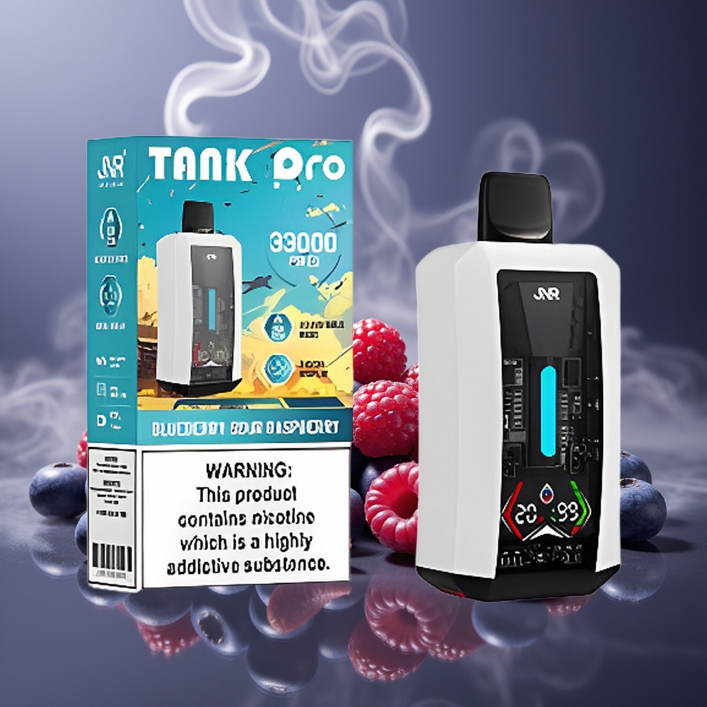 Partihandel Sverige JNR Tank Pro 33000 Puffs Engångsvape Blåbär Sur Hallon Dual Mesh Coil 15W/20W