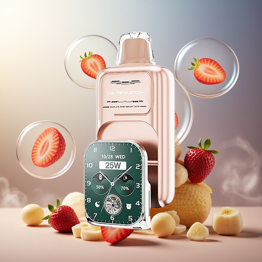 Partihandel Sverige JNR VapeWatch 30000 Puffs Jordgubb Banan 1000mAh 19mL 5%