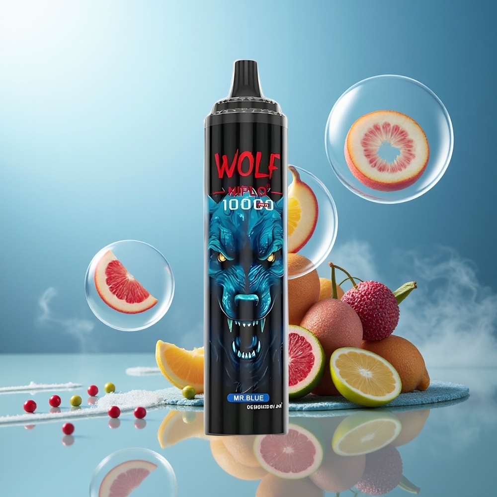 Partihandel Sverige JNR Wolf Niplo 10000 Puffs 20ml 5% Type-C Herr Blå