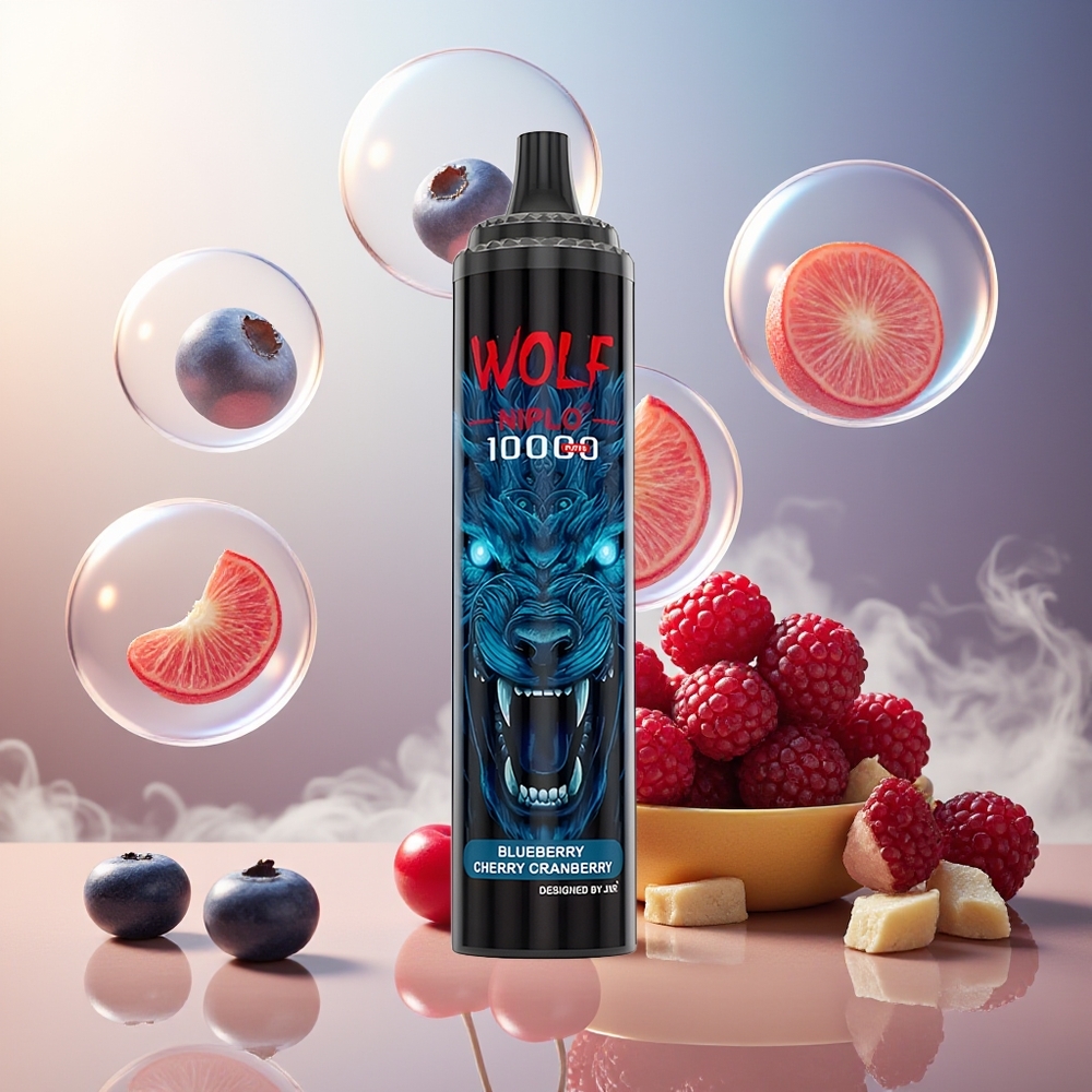 Partihandel Sverige JNR Wolf Niplo 10000 Puffs Blåbär Körsbär Tranbär Type-C 650mAh 20ml