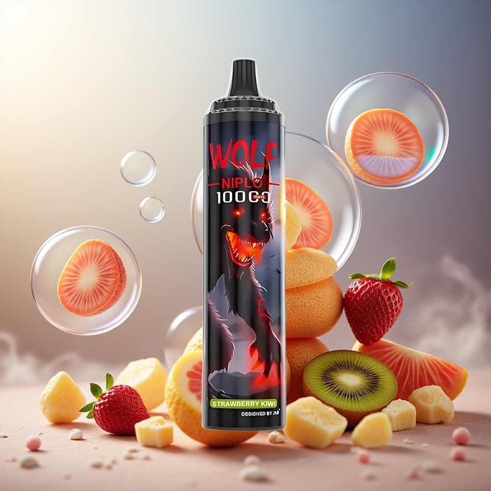 Partihandel Sverige JNR Wolf Niplo 10000 Puffs Jordgubb kiwi 1.0 Ohm 650mAh 20ml Type-C