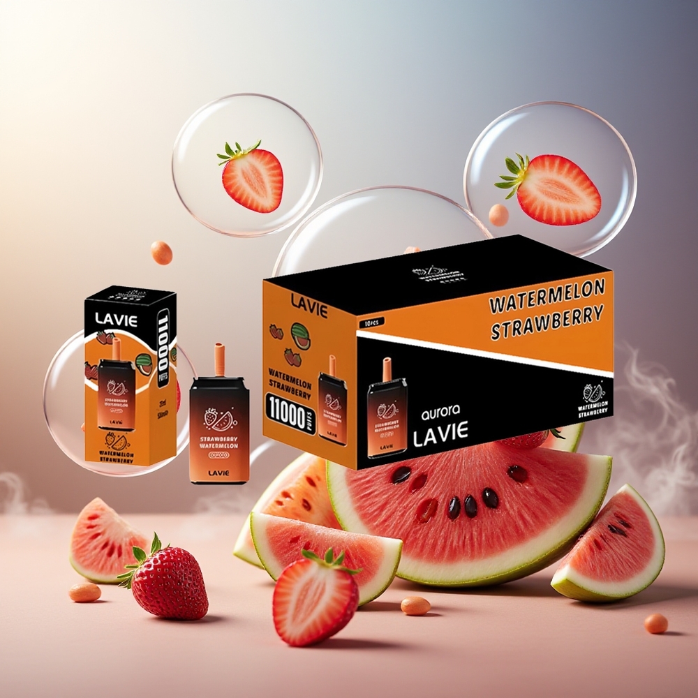Partihandel Sverige Lavie Aurora 11000 Puffs 22ML Jordgubb Vattenmelon Typ C Laddbar