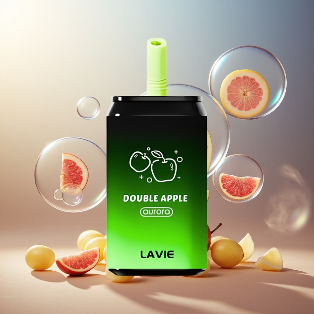 Partihandel Sverige Lavie Aurora 11000 Puffs Engångs Vape Dubbel Äpple 22ML Type C