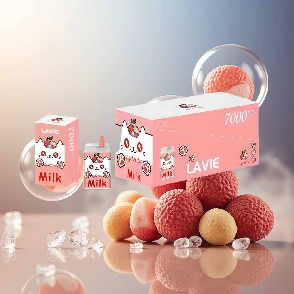 Partihandel Sverige Lavie Milk 7000 Puffs 16ML Lychee Is