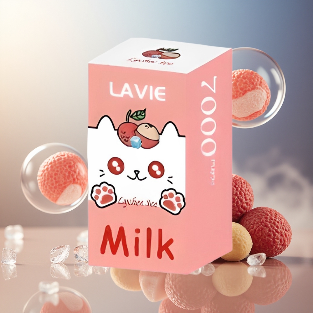 Partihandel Sverige Lavie Milk 7000 Puffs 16ML Lychee Is