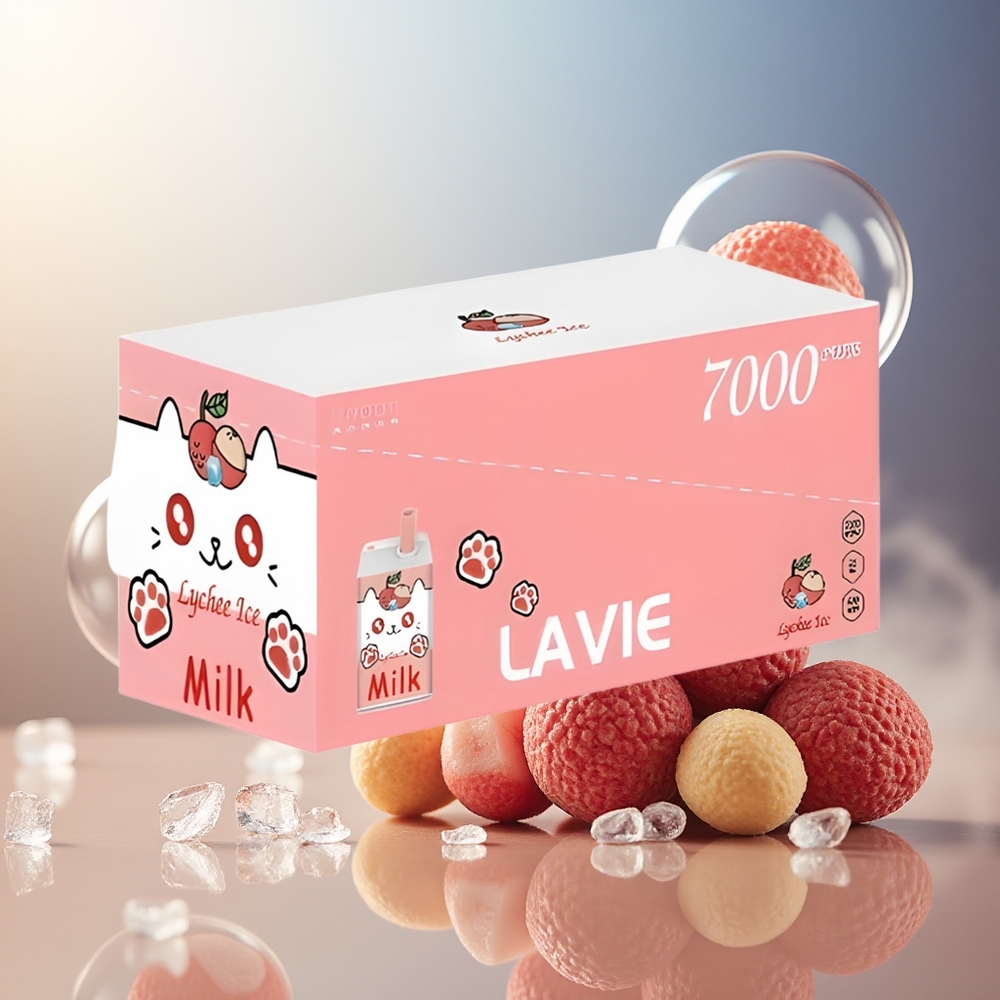 Partihandel Sverige Lavie Milk 7000 Puffs 16ML Lychee Is
