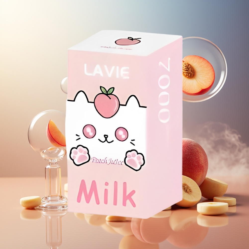 Partihandel Sverige Lavie Milk 7000 Puffs 16ML Typ C Laddbar Persikasaft