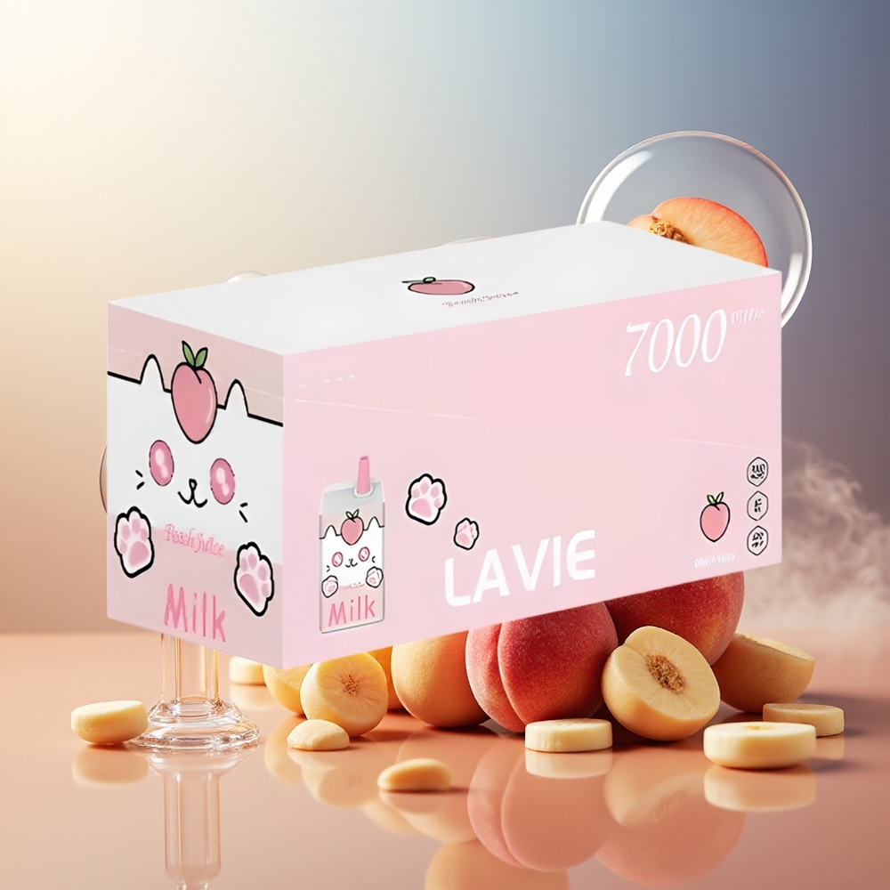 Partihandel Sverige Lavie Milk 7000 Puffs 16ML Typ C Laddbar Persikasaft
