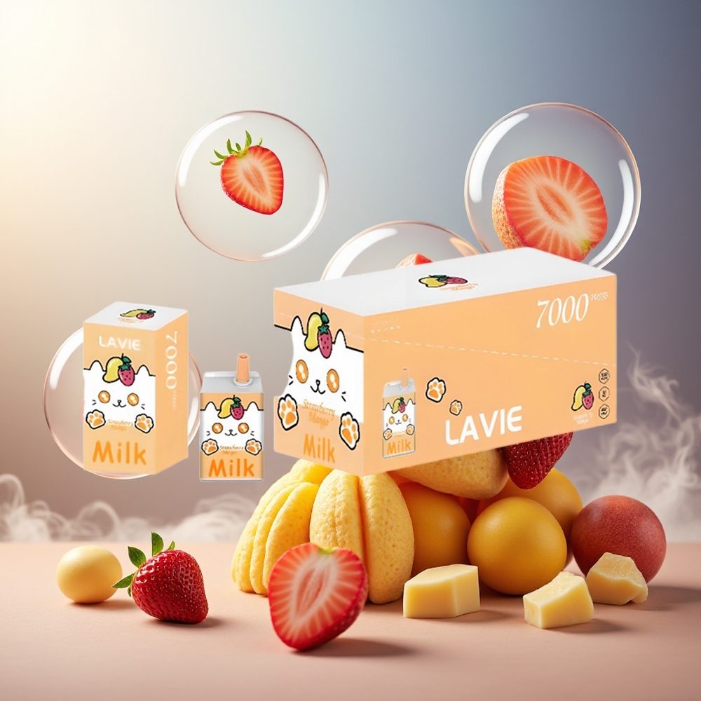 Partihandel Sverige Lavie Milk 7000 Puffs Jordgubb Mango 16ML 600mAh Typ C