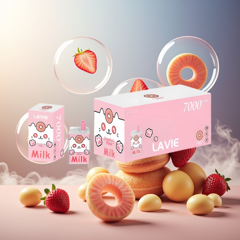 Partihandel Sverige Lavie Milk 7000 Puffs Type C Jordgubb Donut 16ML 5%