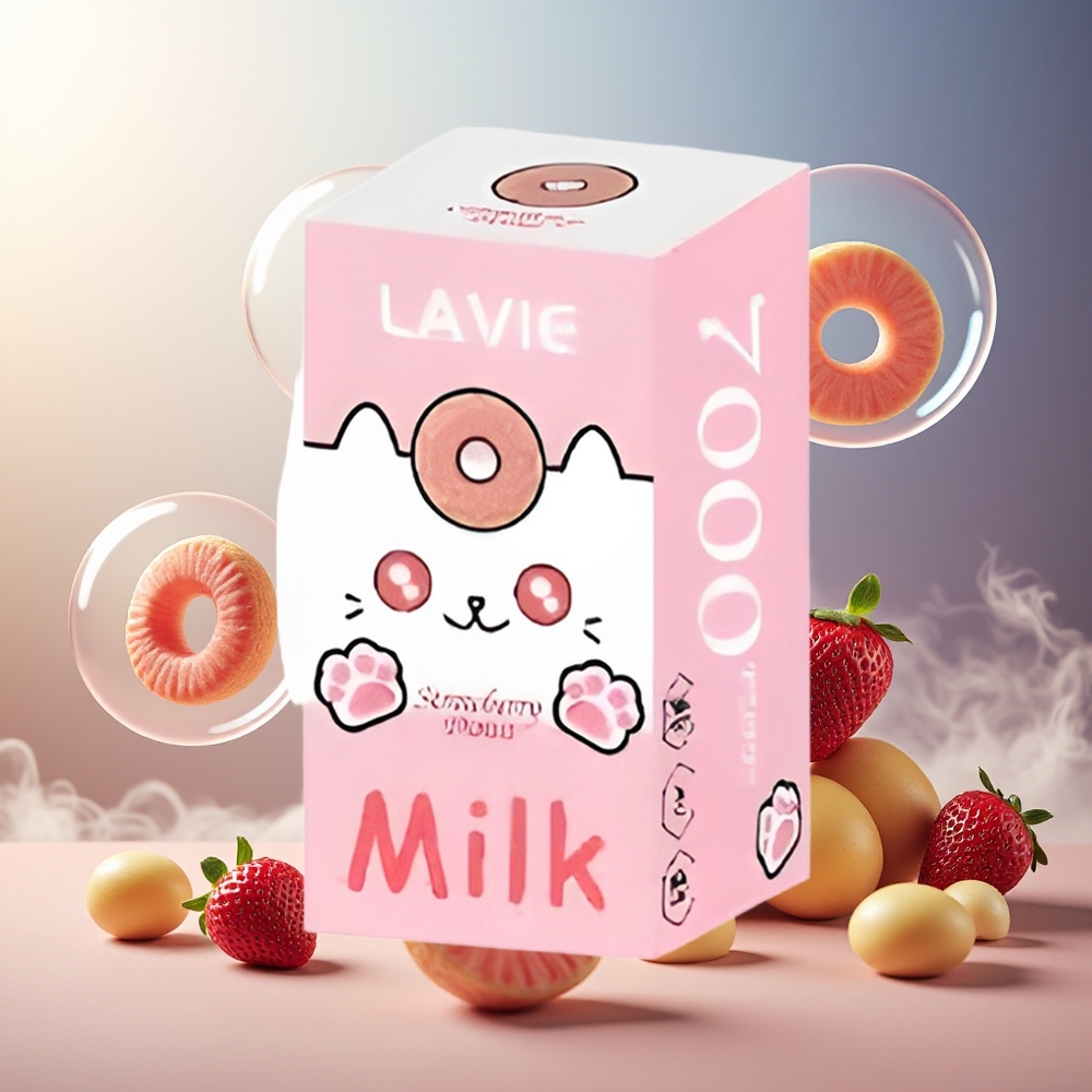 Partihandel Sverige Lavie Milk 7000 Puffs Type C Jordgubb Donut 16ML 5%