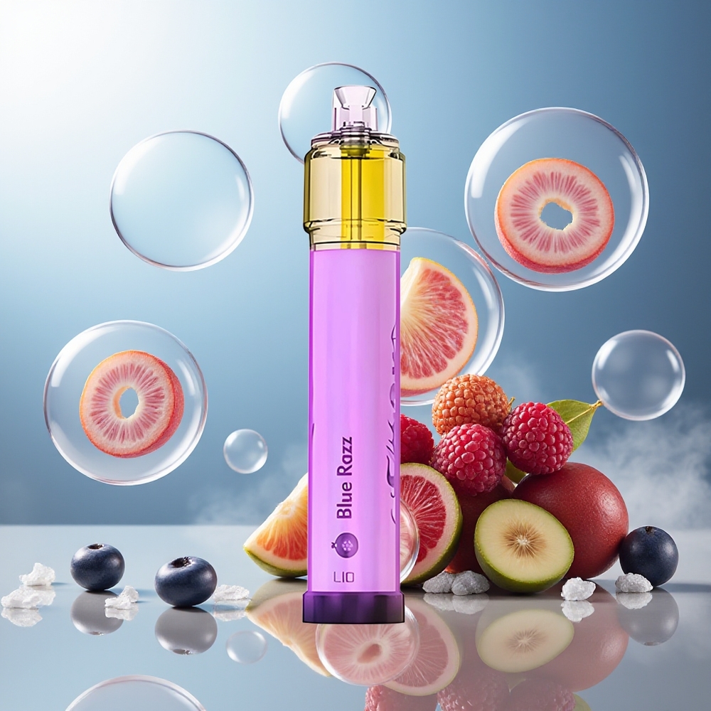 Partihandel Sverige LIO Bee Lit 2500 Puffs Engångs Vape Blå Hallon 1300mAh 6.0ml