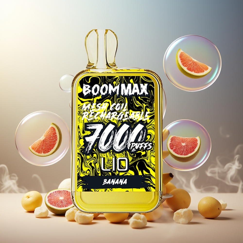 Partihandel Sverige LIO BOOM MAX 7000 Puffs Engångs Vape Banan 15ml 650mAh