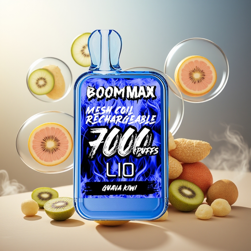 Partihandel Sverige LIO BOOM MAX 7000 Puffs Engångs Vape Guava Kiwi 15ml 650mAh