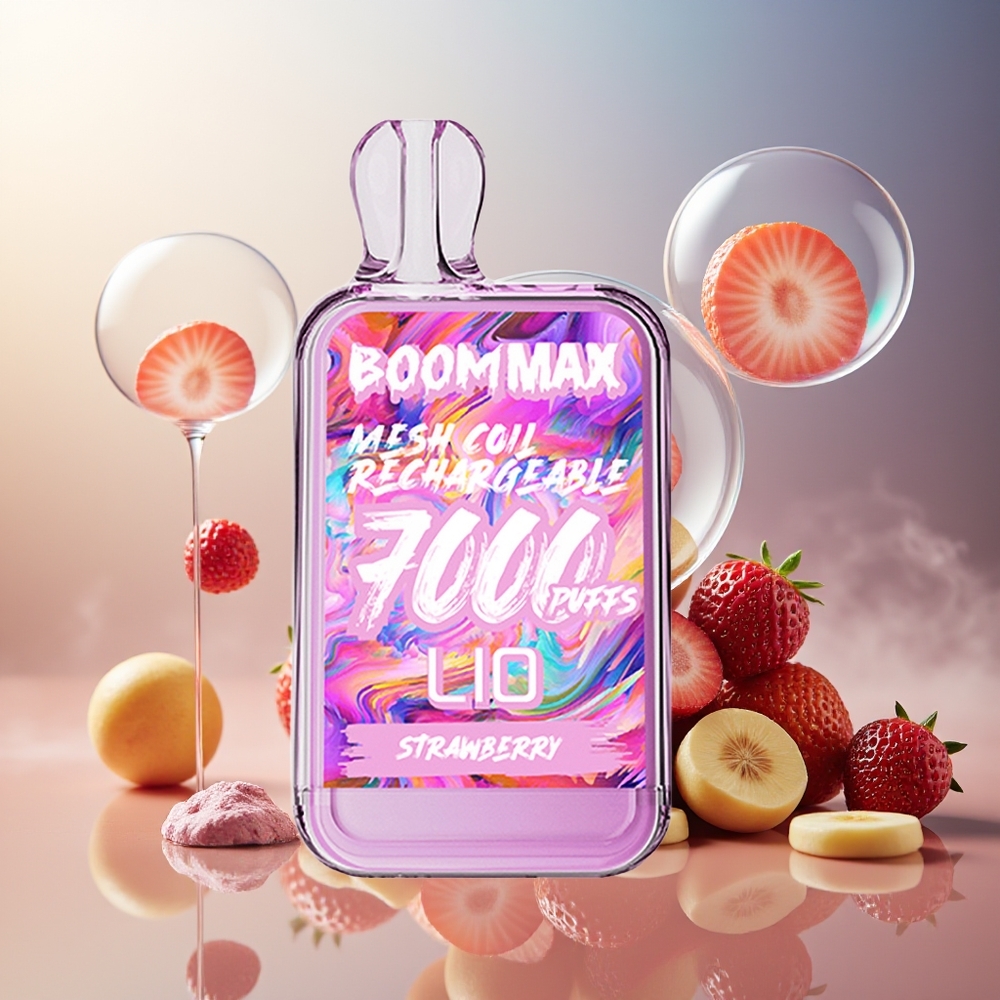 Partihandel Sverige LIO BOOM MAX 7000 Puffs Engångs Vape Jordgubba 15ml 650mAh
