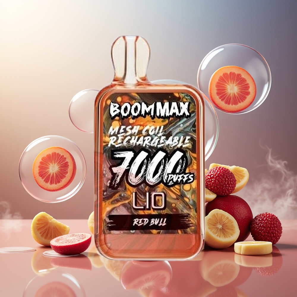 Partihandel Sverige LIO BOOM MAX 7000 Puffs Engångs Vape Röd Tjur 15ml 50mg