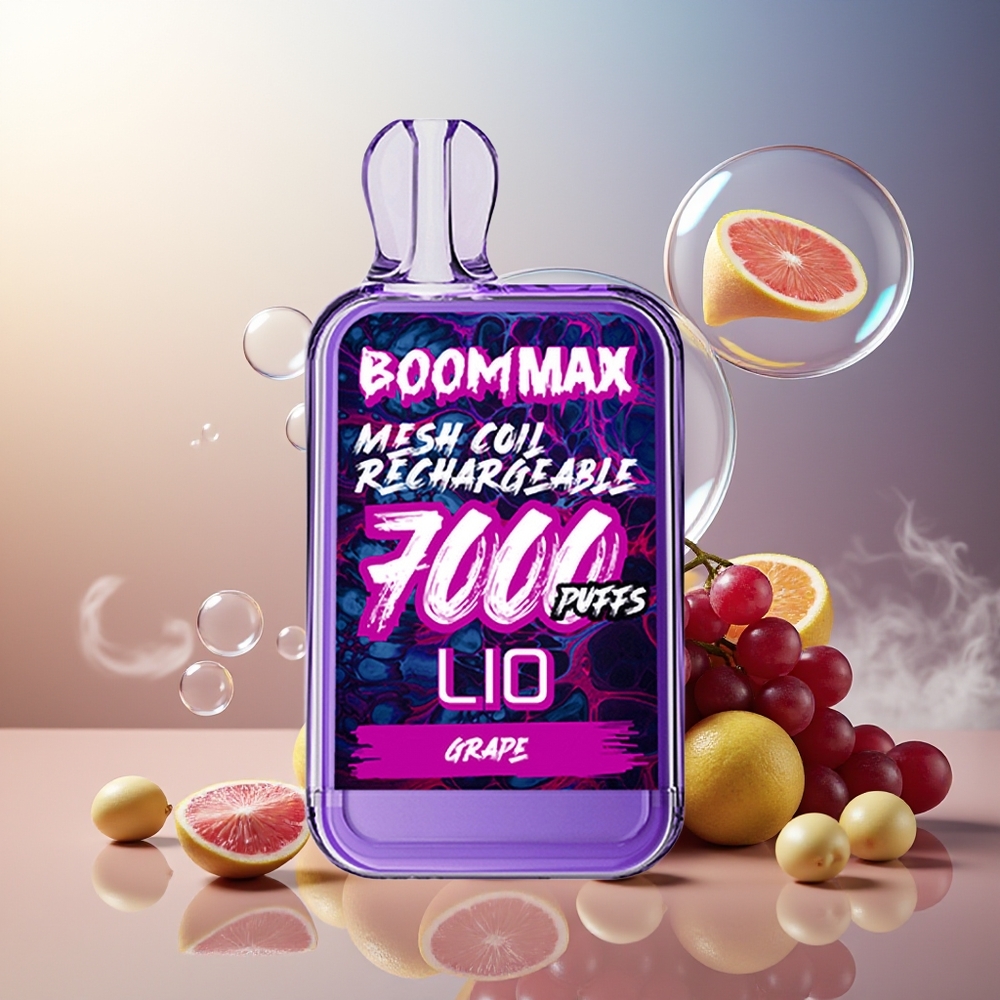 Partihandel Sverige LIO BOOM MAX 7000 Puffs Engångsvape Druva 650mAh Type-C