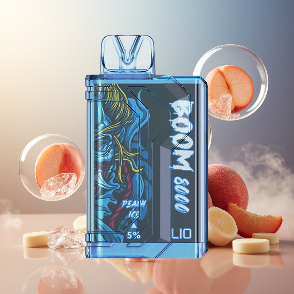 Partihandel Sverige LIO BOOM PRO 8000 Puffs 15ml Type-C Persika Is