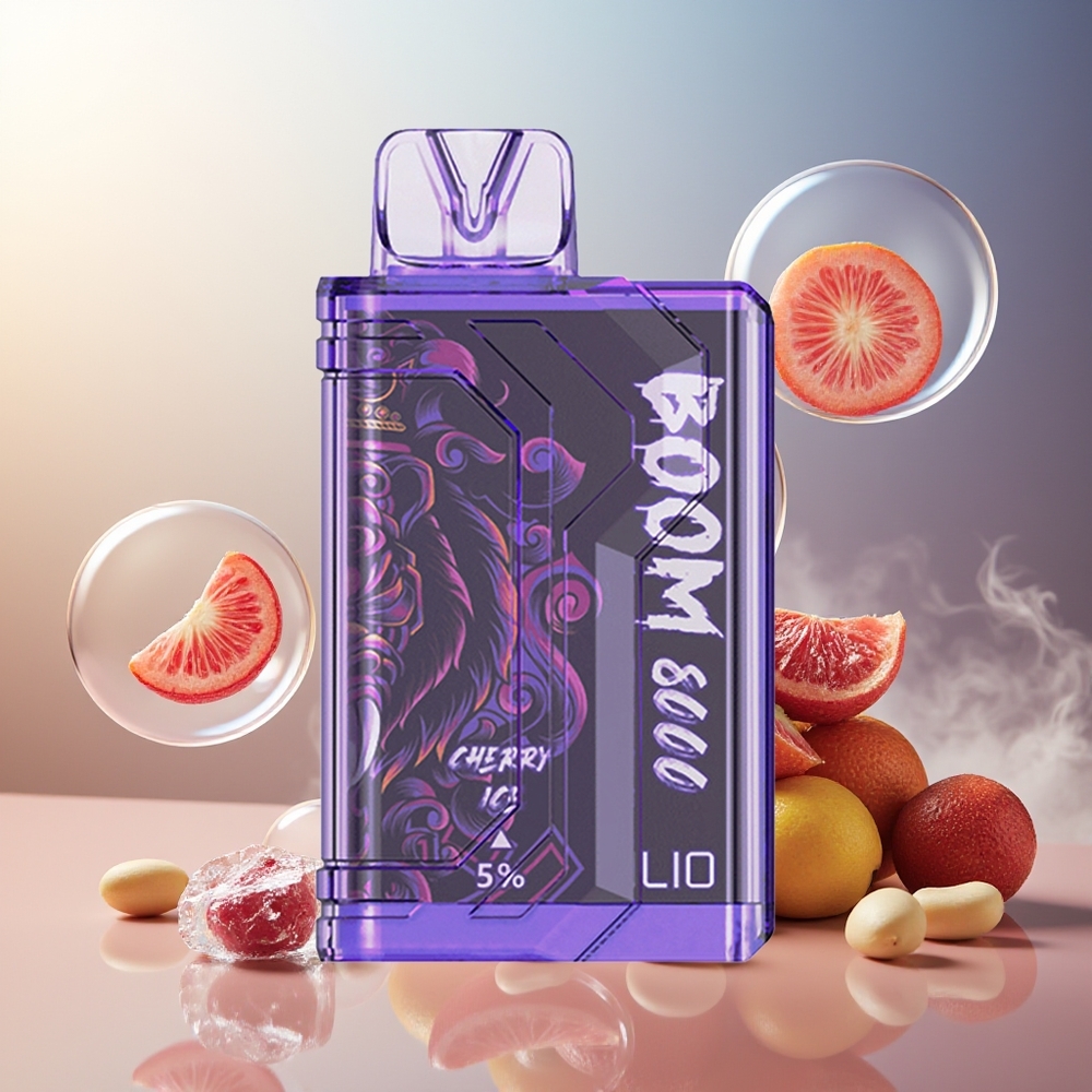 Partihandel Sverige LIO BOOM PRO 8000 Puffs Engångs Vape Körsbär Is Mesh Coil 15ml