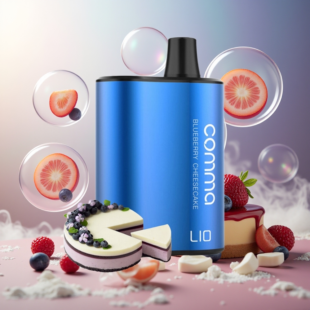 Partihandel Sverige LIO COMMA 5000 Puffs Engångs Vape Blåbärsosttårta 15ml 900mAh