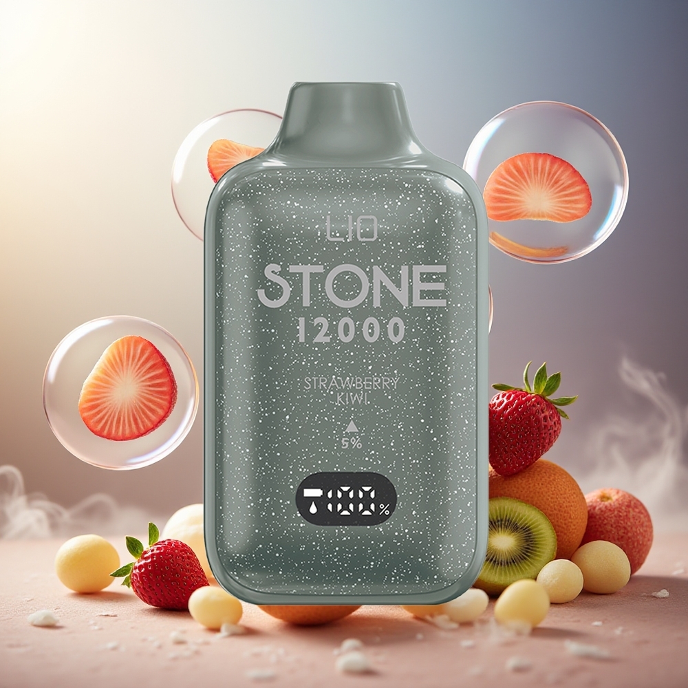 Partihandel Sverige LIO Stone 12000 Puffs Engångs E-cigaret Jordgubb Kiwi 18ML 550mAh