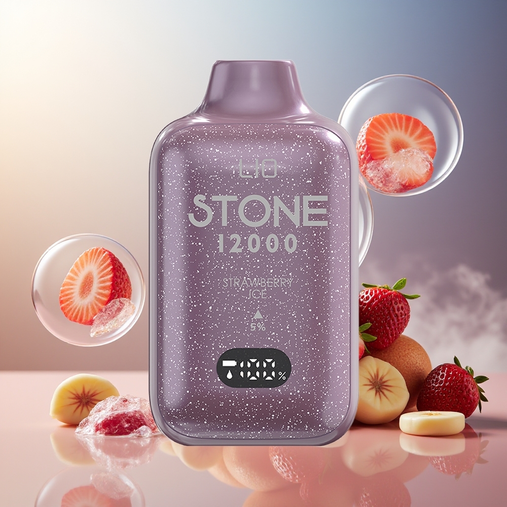 Partihandel Sverige LIO Stone 12000 Puffs Engångs Vape Jordgubb Is 18ML 50mg