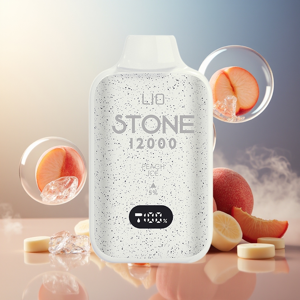 Partihandel Sverige LIO Stone 12000 Puffs Engångs Vape Persika Is 18ML 50mg