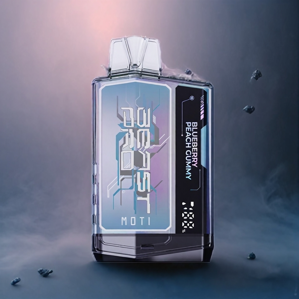 Partihandel Sverige MOTI BEAST PRO 10000 Blåbär Persika Gummy 18mL 750mAh