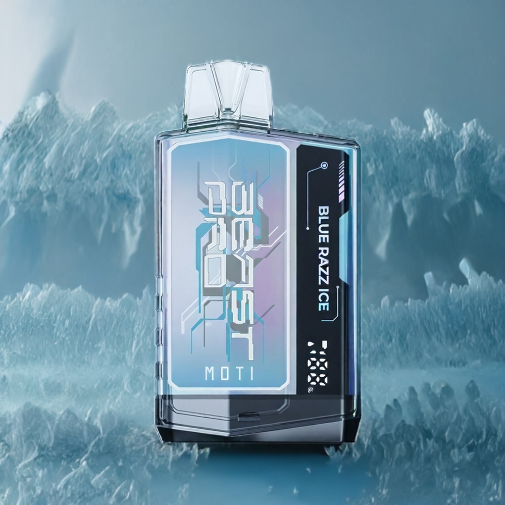 Partihandel Sverige MOTI BEAST PRO 10000 Engångsvape Blå Hallon Is 18mL 750mAh