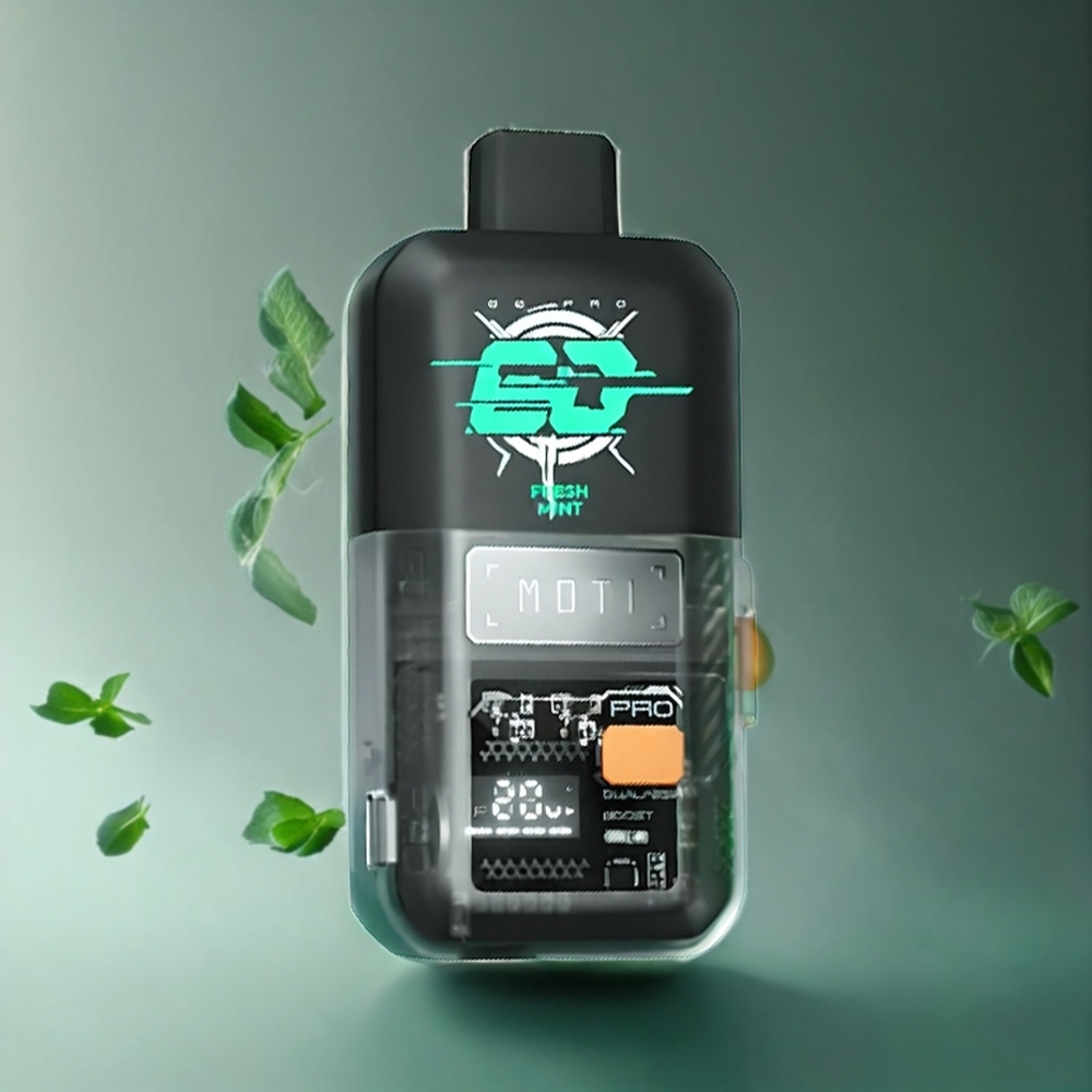 Partihandel Sverige MOTI GO PRO-BATTERY 12000 Engångspod Frisk Mynta Smart Display 16mL 12000 Puffar