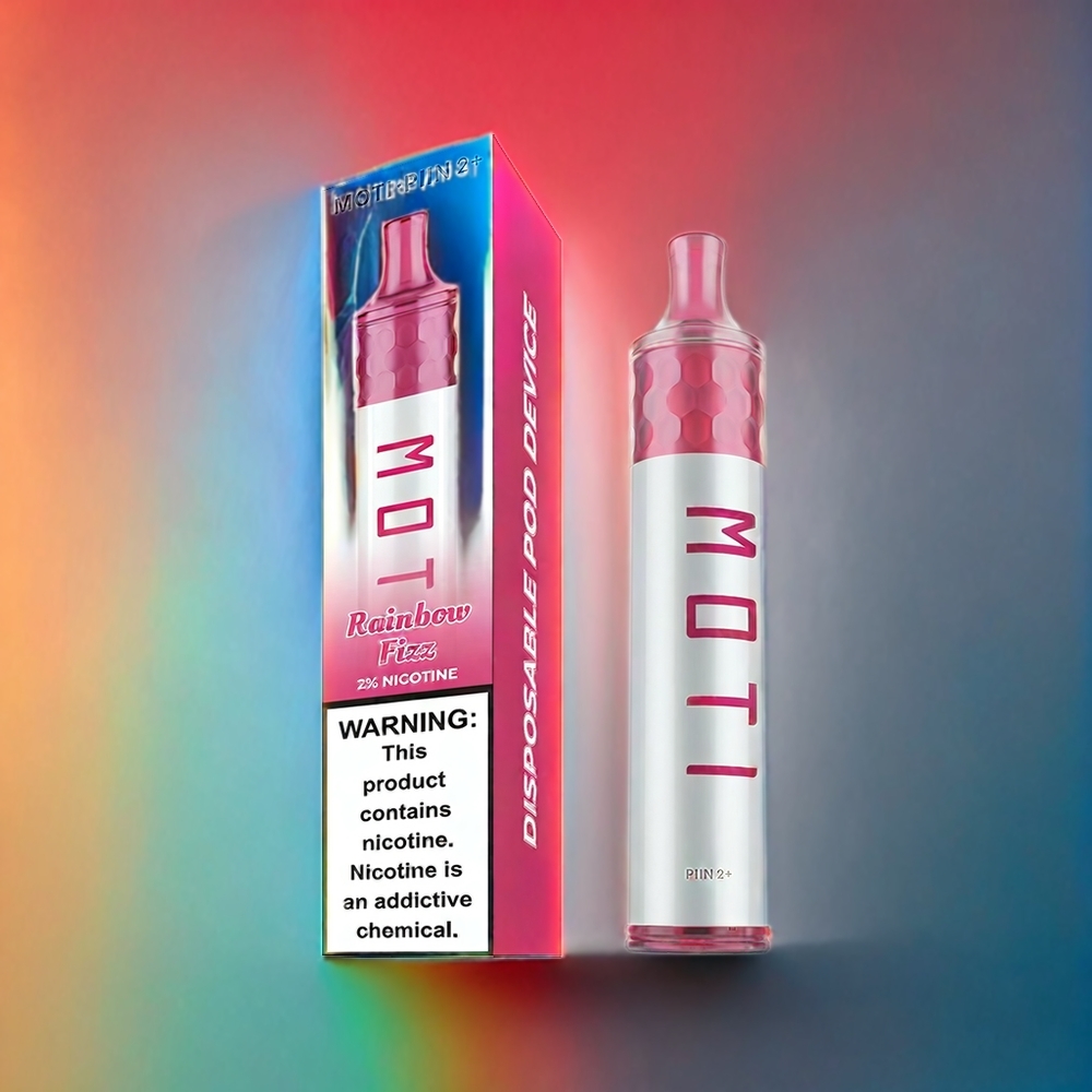 Partihandel Sverige MOTI PIIN 2+ 2000 Puffs Engångs Vape Regnbågs Fizz 6.0mL 50mg