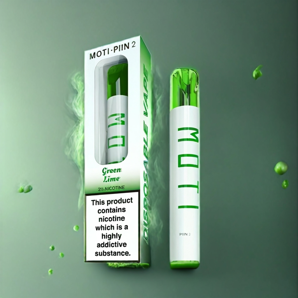Partihandel Sverige MOTI PIIN 2 600 Puffs Engångsvape Gröna Lime 2.0mL 7.7W