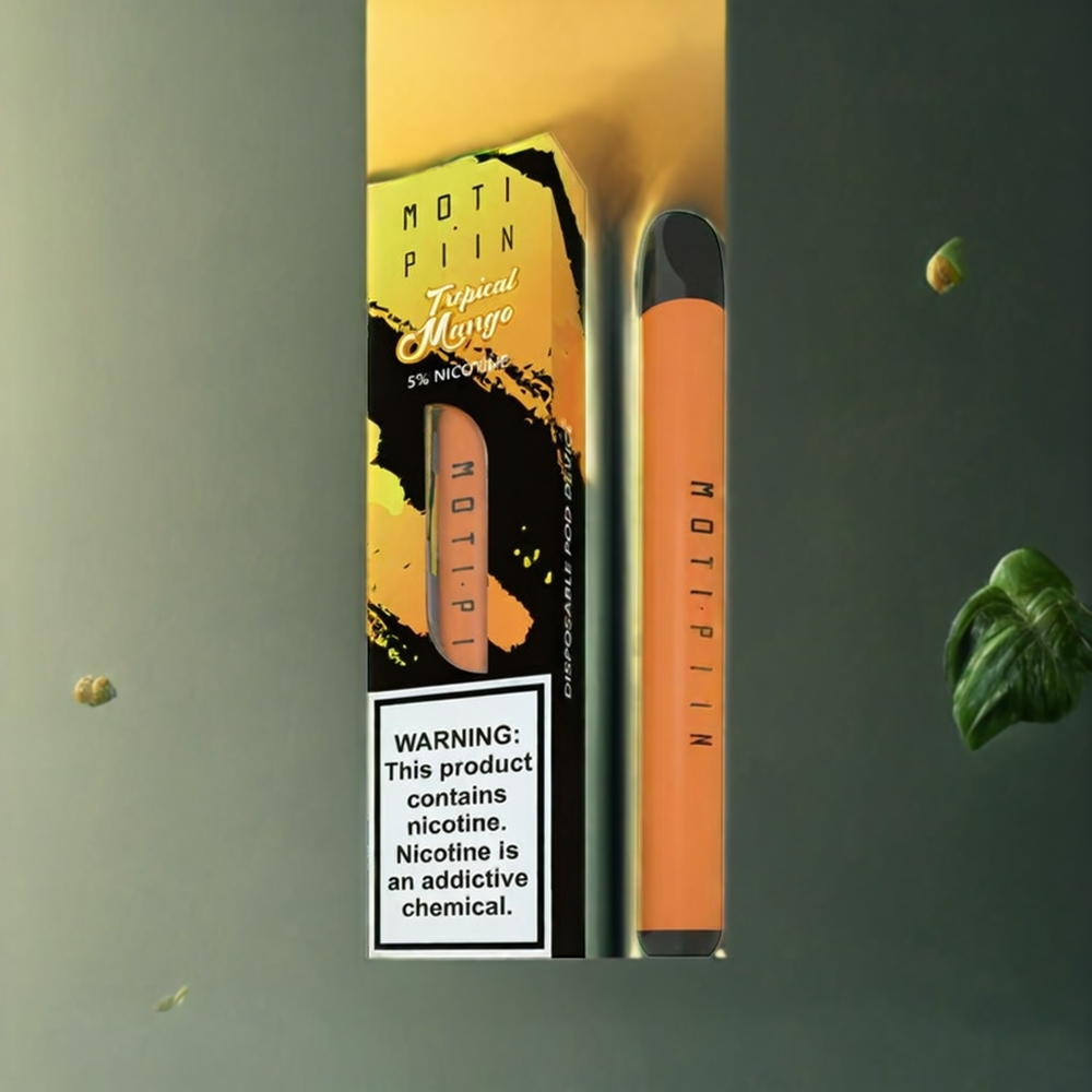 Partihandel Sverige MOTI PIIN Engångs Ecig Tropisk Mango 1 Mun 2% Nikotinsalt 320mAh