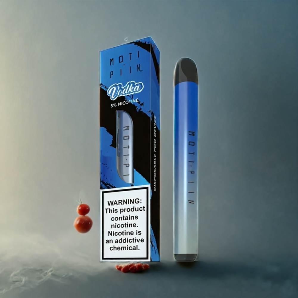 Partihandel Sverige MOTI PIIN Engångs Vape Vodka 1.6mL 2-5% Nikotinsalt 2 mun