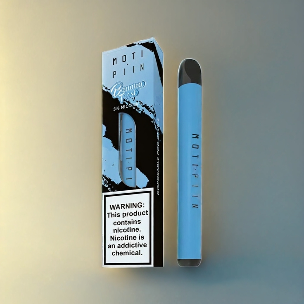 Partihandel Sverige MOTI PIIN Engångsvape Bananfrost 1 2%/5% Nikotinsalt 1.6mL 320mAh