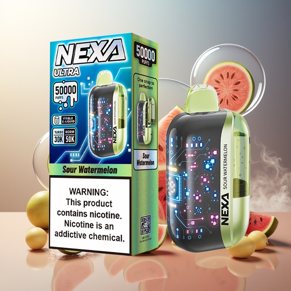 Partihandel Sverige NEXA Ultra 50000 20ml 800mah 5% Typ-C Laddning Surt Vattenmelon